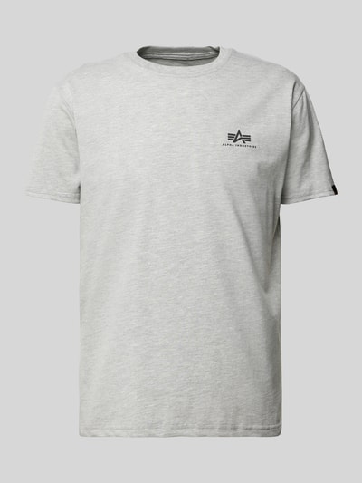 Alpha Industries T-shirt met labelprint, model 'BASIC' Middengrijs gemêleerd - 2