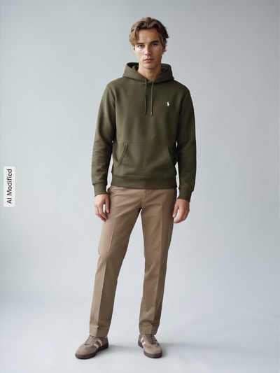 Polo Ralph Lauren Regular Fit Hoodie aus Baumwoll-Mix Oliv 1