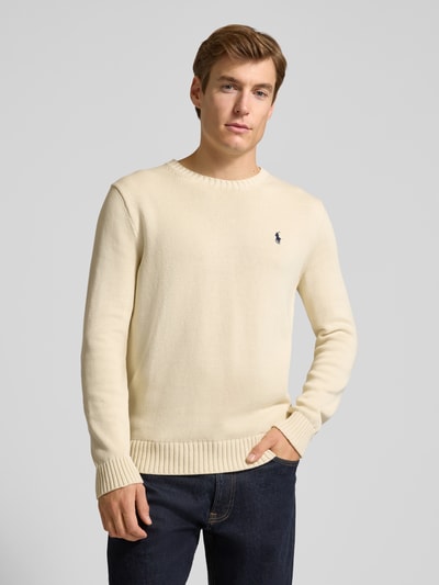 Polo Ralph Lauren Sweter z dzianiny z prążkowanymi wykończeniami Złamany biały 4