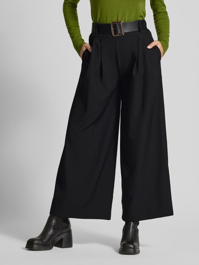 ZABAIONE Wide Leg Stoffhose mit Gürtel Black 4