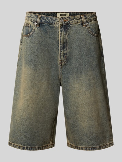 Produktfoto, Jeansshorts mit Eingrifftaschen Modell 'Yuto Aged' von WOODBIRD aus reiner Baumwolle im Relaxed Fit, dezente Waschung, raue Textur