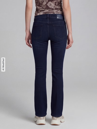 CAMBIO Regular Fit Bootcut-Jeans aus Viskose-Baumwoll-Mix Modell 'PARIS FLARED' Dunkelblau 5