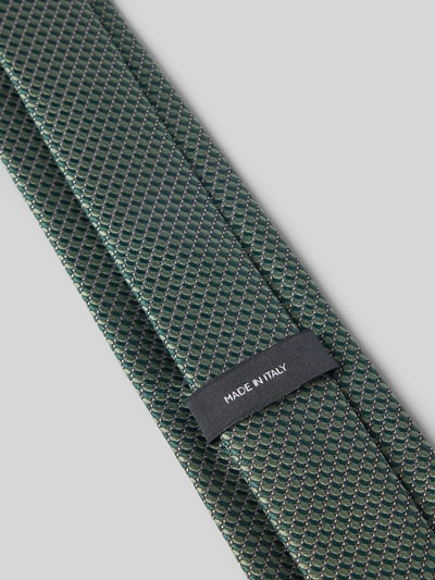 Productfoto, Krawatte aus Seide-Mix mit Allover-Muster van BOSS in donkergroen met fijn patroon, gladde textuur, heren krawatte
