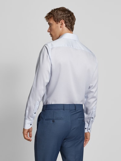 Profuomo Slim fit zakelijk overhemd met haaikraag, model 'Cutaway' Bleu - 5