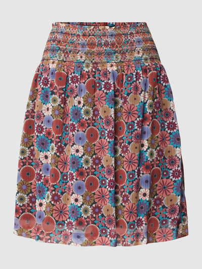 JOOP! Knielange rok met all-over motief Roestrood - 2