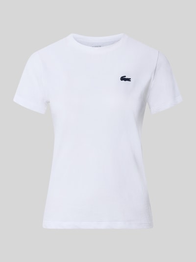 Productfoto, wit Slim Fit Sport-T-Shirt uit katoenmix van Lacoste voor dames, effen, gladde textuur, Lacoste Sport
