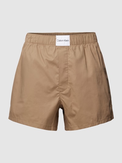 Calvin Klein Underwear Pyjama-Shorts mit Label-Patch Taupe 1