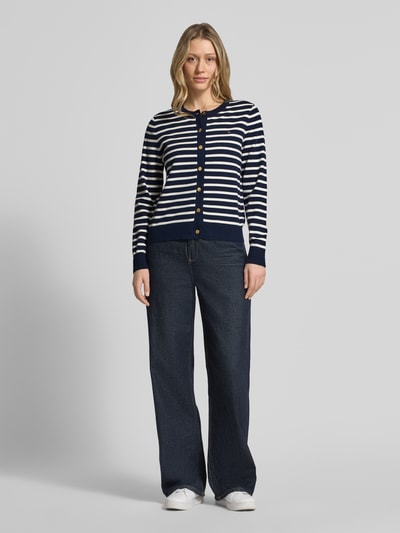 Tommy Hilfiger Kardigan rozpinany o kroju regular fit z mieszanki bawełny Granatowy 1