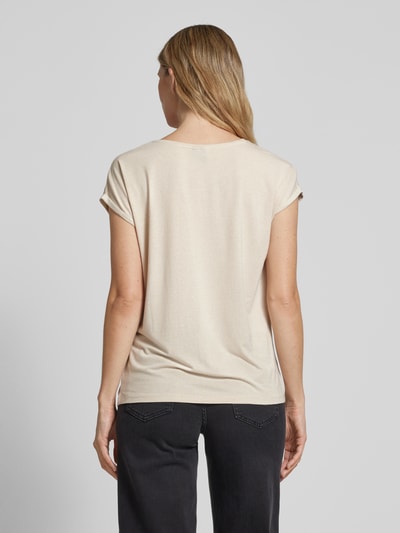 Vero Moda Comfort Fit T-Shirt mit Effekt Garn Modell 'LAVA' Beige 5