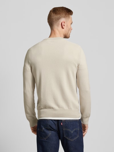 BOSS Orange Gebreide pullover met structuurmotief, model 'Kaponski' Beige - 5