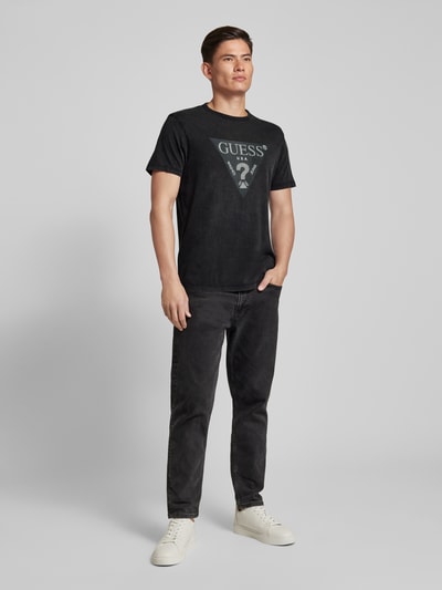 Guess T-Shirt mit Label-Print Black 1