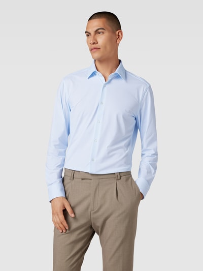 BOSS Slim Fit Zakelijk overhemd met all-over motief Bleu - 4