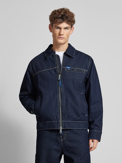 Hugo Blue Jeansjacke mit Reißverschluss Dunkelblau 4