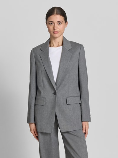 DRYKORN Żakiet o kroju relaxed fit z kieszeniami z patką model ‘GLENDALE’ Średnioszary melanż 4