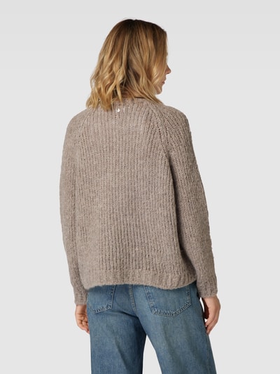 Smith and Soul Gebreide pullover met ronde hals en raglanmouwen Taupe - 5