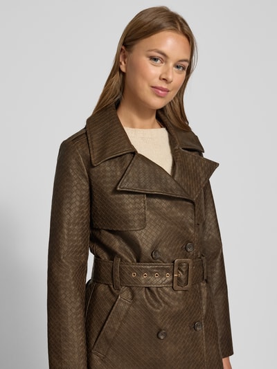 Guess Trencz z paskiem w talii model ‘CARMEN’ Ciemnobrązowy 3