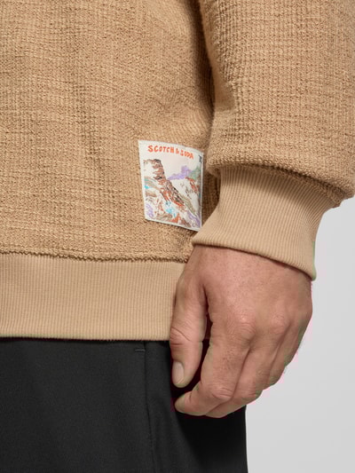 Scotch & Soda Oversized Sweatshirt mit Logo-Patch Camel 3
