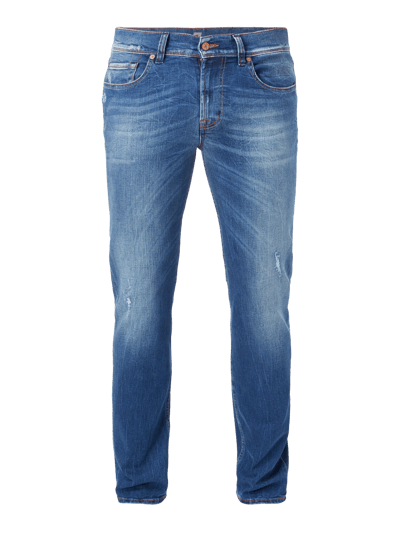 7 For All Mankind Slim Fit 5-Pocket-Jeans im Used Look Jeansblau 1