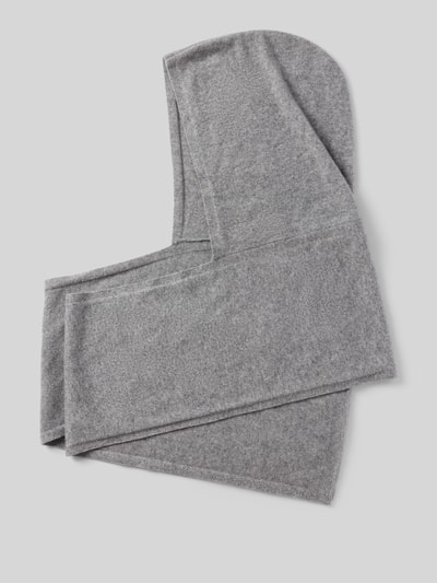 Produktfoto, Balaclava aus reinem Kaschmir mit offener Front von Christian Berg Woman, graue Farbe, weiche Textur, schlichtes Design
