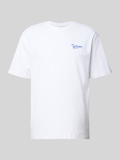 Produktfoto, Relaxed Fit T-shirt uit puur katoen model 'MILO' van Only & Sons, look: effen, applicatie met opschrift en motiefprint, ronde hals, korte mouw, heren