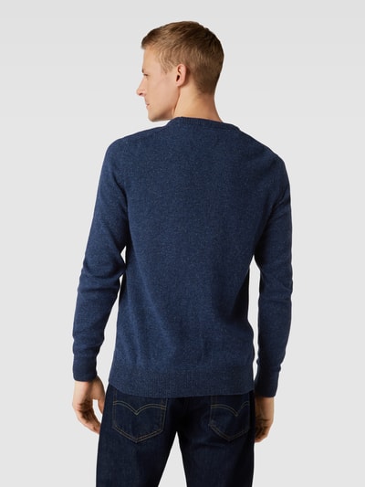 Barbour Strickpullover aus Escorial Woll-Mix mit Label-Stitching Jeansblau Melange 5