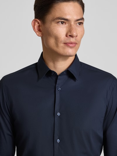 BOSS Slim Fit Businesshemd aus Baumwoll-Mix Modell 'HANK' Marine 3