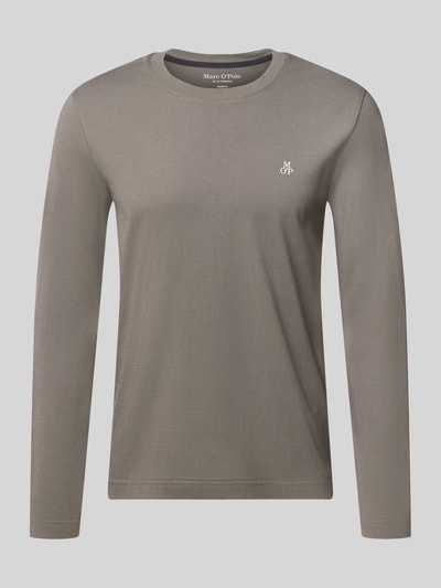 Produktfoto, Shaped Fit Langarmshirt aus reiner Baumwolle von Marc O'Polo in Grau, schlichte Form, glatte Oberfläche, Herren Langarmshirt von Marc O'Polo