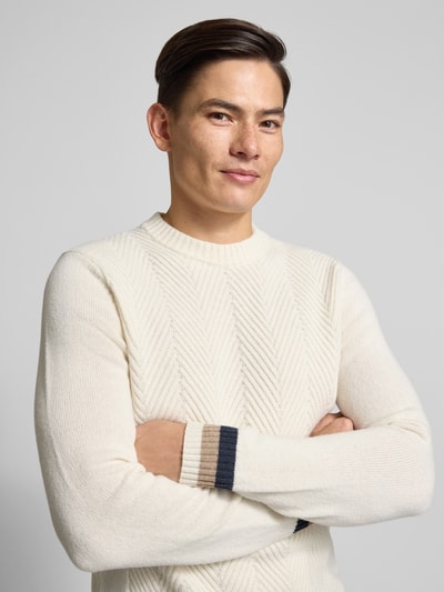 MAERZ Muenchen Gebreide pullover met ribboorden Offwhite - 3