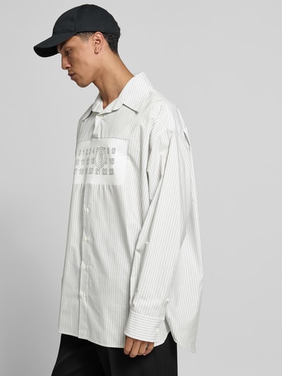 MM6 Maison Margiela Relaxed Fit Freizeithemd mit Logo-Detail Weiss 3