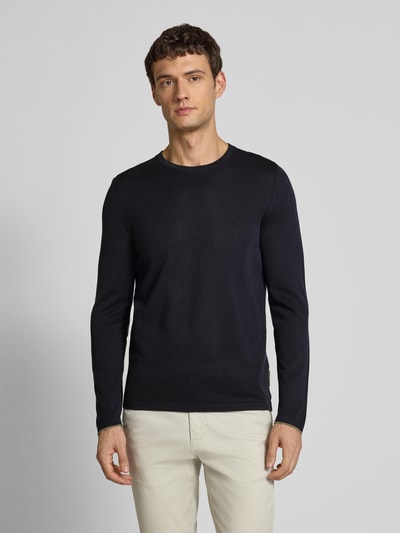 Marc O'Polo Regular Fit Strickpullover aus reiner Baumwolle - Marc O'Polo × DFB Travel Collection Dunkelblau 4