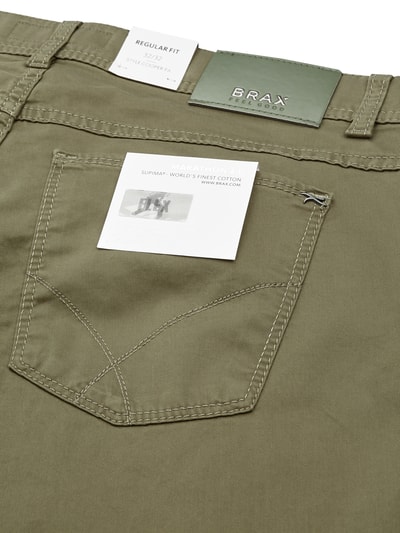 Brax Regular fit broek van Supima®-katoen, model 'Cooper' Groen - 5