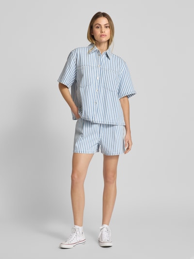 Jake*s Casual Regular Fit Hemdbluse mit 1/2-Arm Jeansblau 1
