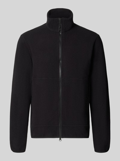 Produktfoto, Regular Fit Fleecejacke mit Stehkragen Modell 'JASON' von ONLY in Schwarz, weiche Textur, einfache Silhouette, Herren Fleecejacke von ONLY & SONS