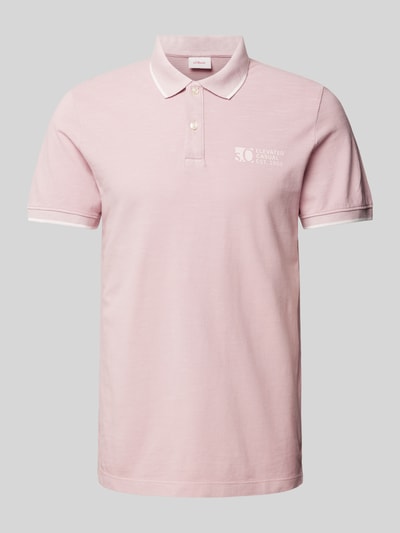 s.Oliver RED LABEL Koszulka polo o kroju regular fit z nadrukiem z logo Brudnoróżowy 2