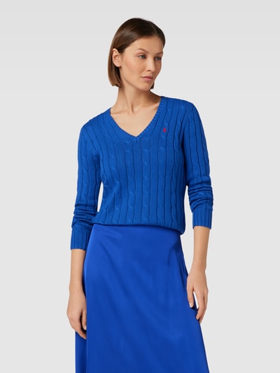 Polo Ralph Lauren Strickpullover mit V-Ausschnitt Modell 'KIMBERLY' Royal 4