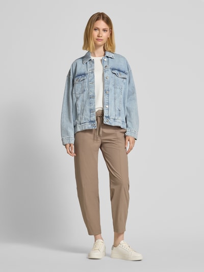 Cambio Stoffhose mit Logo-Bund und Kordelzug Modell 'EDEN' Sand 1