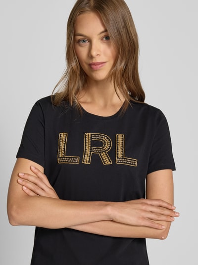 Lauren Ralph Lauren T-Shirt mit Stitching und Rundhalsausschnitt Modell 'KATLIN' Black 3