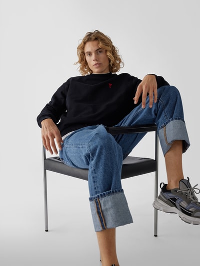 AMI PARIS Sweatshirt mit Logo-Stitching Schwarz 3