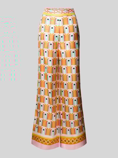 Herzensangelegenheit Flared cut broek van zijde met elastische band Oranje - 2