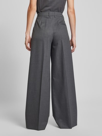 Marc O'Polo Relaxed shape pantalon met krijtstreepmotief Antraciet gemêleerd - 5