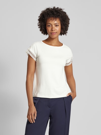 comma T-shirt met broderie anglaise Offwhite - 4