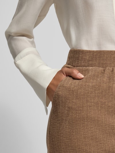 Soyaconcept Knielanger Rock mit Eingrifftaschen Modell 'VINJA' Mittelbraun 3