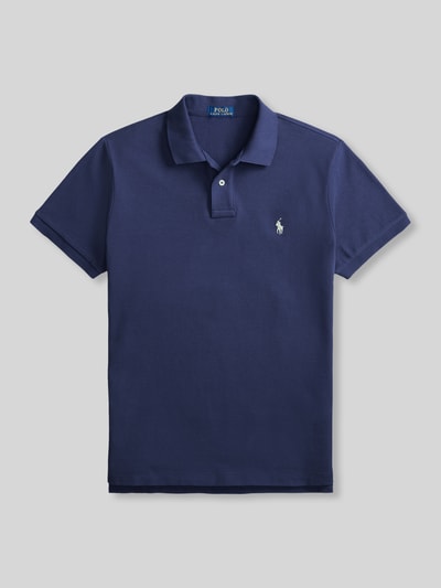 Produktfoto, Regular Fit Poloshirt aus reiner Baumwolle von Polo Ralph Lauren in Uni-Dunkelblau mit Polokragen, Logo-Detail, Piqué-Struktur