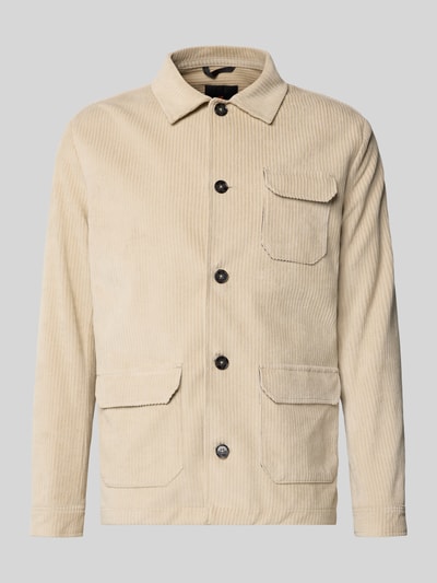 Zuitable Regular Fit Overshirt mit Umlegekragen Modell 'John' Beige 2