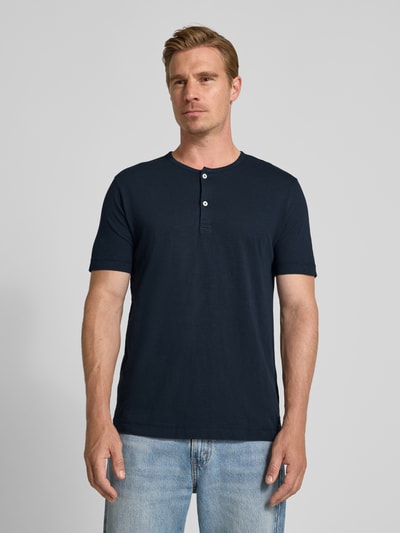 Marc O'Polo Regular fit henley-shirt van puur katoen Marineblauw - 4