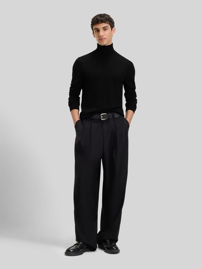 HUGO Regular fit coltrui van merinowol, model 'SAN THOMAS' Zwart - 1