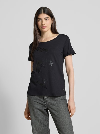 monari T-shirt met statementprint Zwart - 4