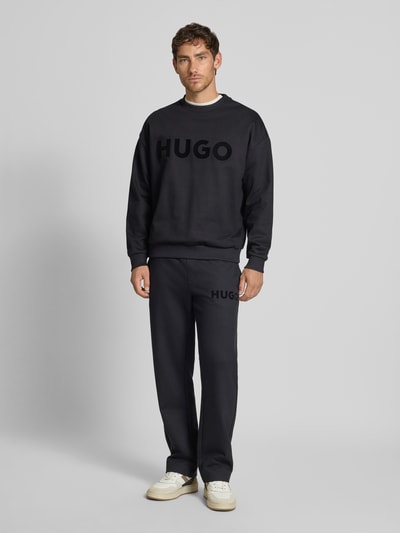 HUGO Comfort fit sweatshirt van puur katoen, model 'DINEX' Zwart - 1