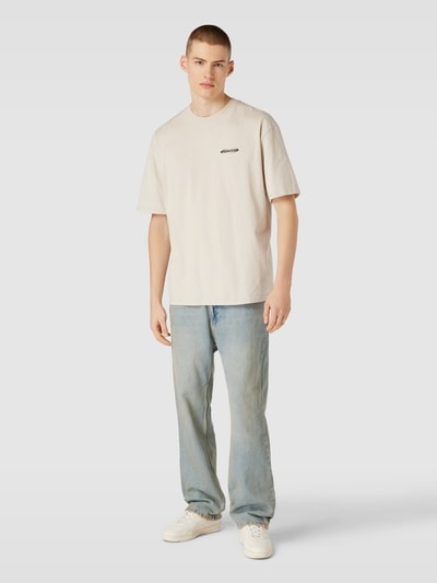 Pegador T-shirt o kroju oversized z nadrukiem z logo model ‘CRAIL’ Złamany biały 1