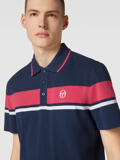 SERGIO TACCHINI Koszulka polo z paskami w kontrastowym kolorze model ‘DAMARINDO’ Granatowy 3